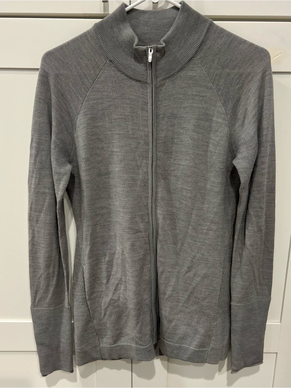 Lululemon Gray Full-Zip Knit Cardigan